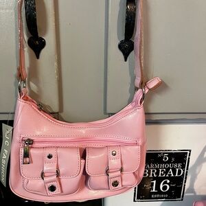 Y2K Pink Cargo Shoulder Bag - JC Fashion Multi-Pocket Utility Bag